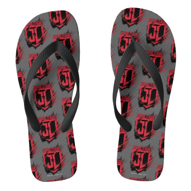 Justice League | Brushed Paint JL Shield Jandals (Footbed)