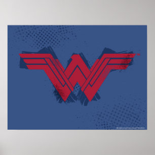Justice League Brushed Wonder Woman Symbol Poster