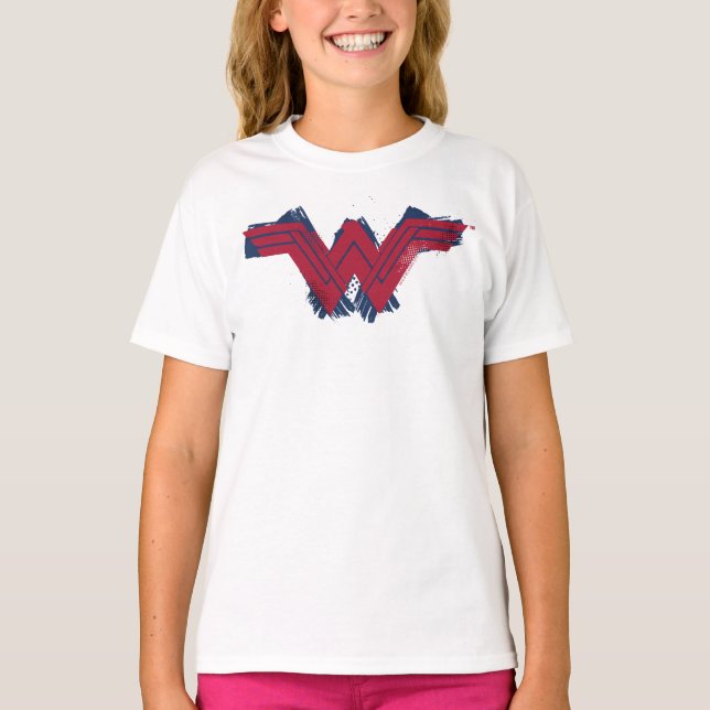 Justice League | Brushed Wonder Woman Symbol T-Shirt (Front)
