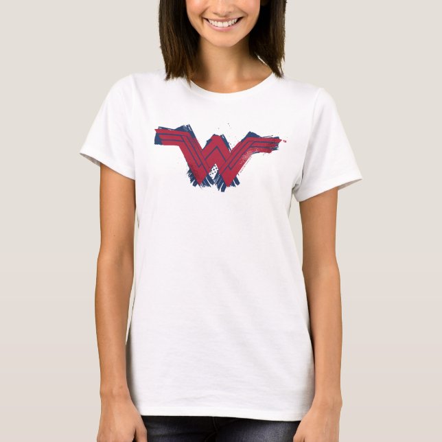 Justice League | Brushed Wonder Woman Symbol T-Shirt (Front)
