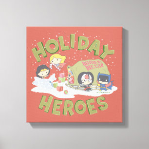 Justice League Chibi Delivering Presents Canvas Print