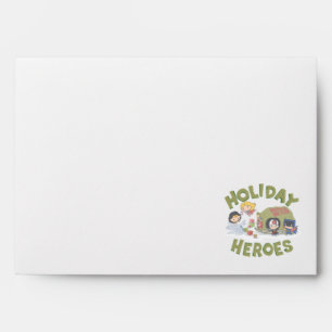 Justice League Chibi Delivering Presents Envelope