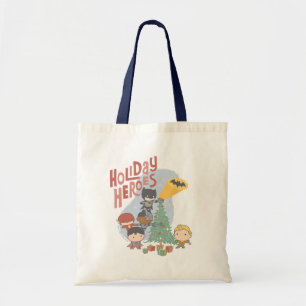 Justice League Chibi Holiday Tree Decorating Tote Bag