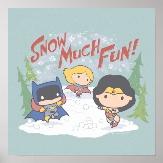 Justice League Chibi Snowball Fight Poster (Front)