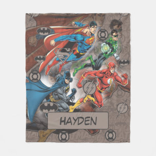 Justice League Collage Fleece Blanket