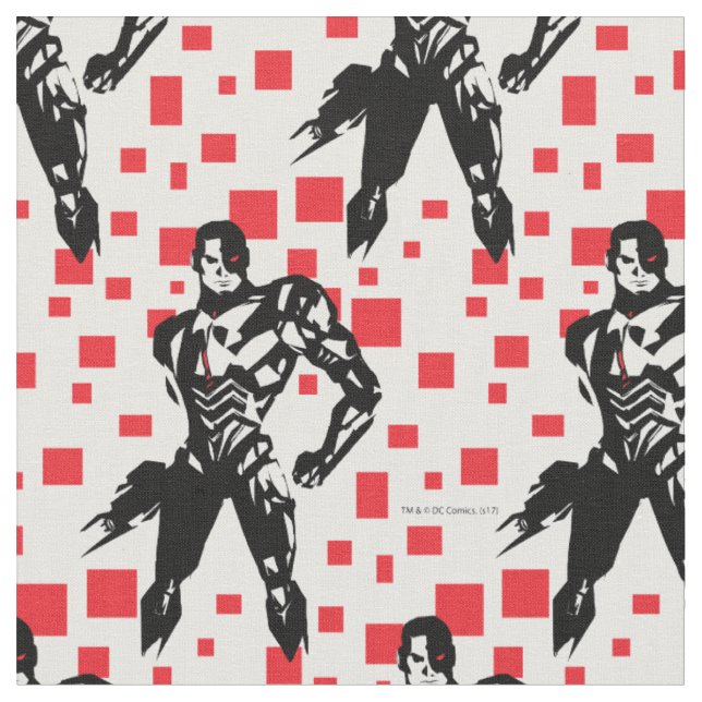Justice League | Cyborg Digital Noir Pop Art Fabric (Close Up)
