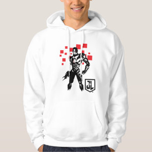 Justice League   Cyborg Digital Noir Pop Art Hoodie