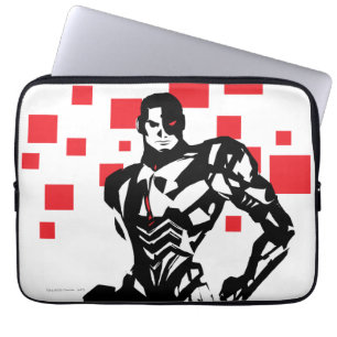 Justice League   Cyborg Digital Noir Pop Art Laptop Sleeve