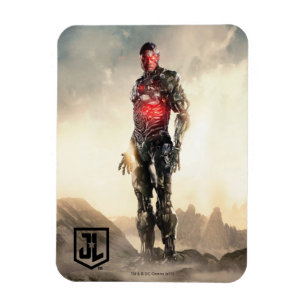 Justice League Cyborg On Battlefield Magnet