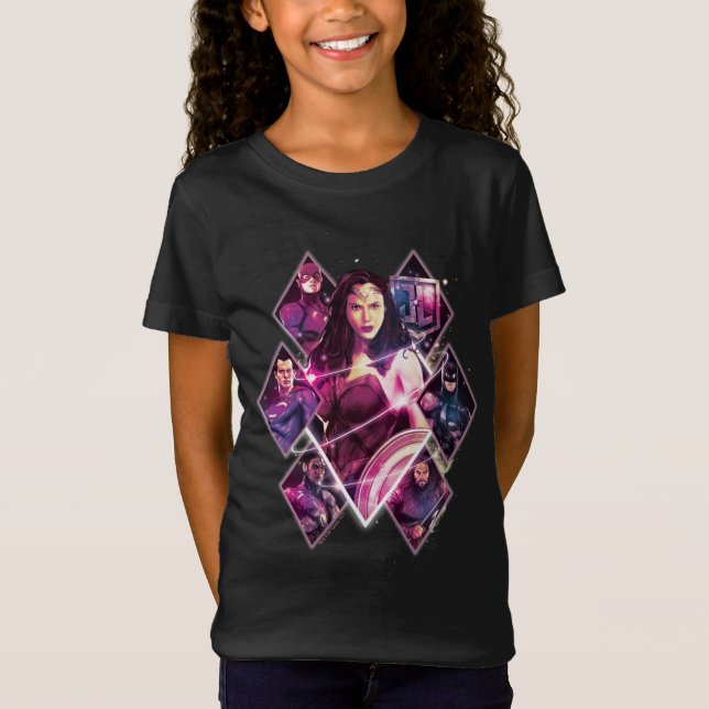 Justice League | Diamond Galactic Group Panels T-Shirt (Front)