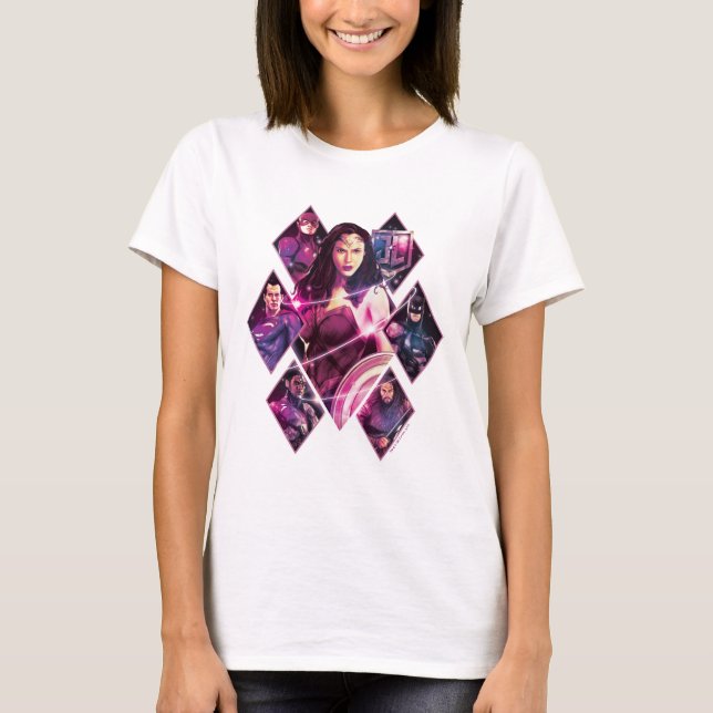Justice League | Diamond Galactic Group Panels T-Shirt (Front)
