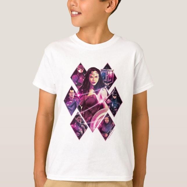 Justice League | Diamond Galactic Group Panels T-Shirt (Front)