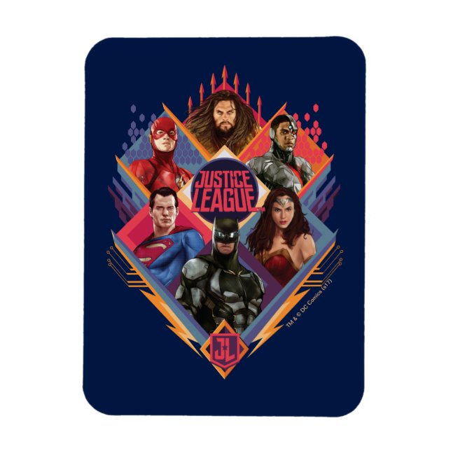 Justice League | Diamond Hatch Group Badge Magnet (Vertical)