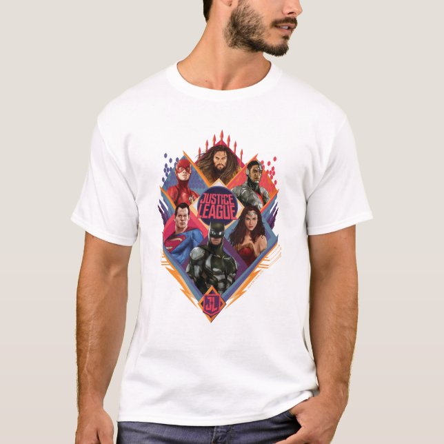 Justice League | Diamond Hatch Group Badge T-Shirt (Front)
