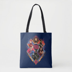 Justice League Diamond Hatch Group Badge Tote Bag