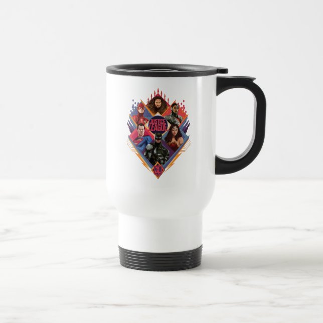 Justice League | Diamond Hatch Group Badge Travel Mug (Right)