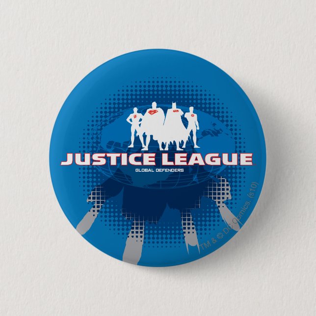Justice League Global Defenders 6 Cm Round Badge (Front)