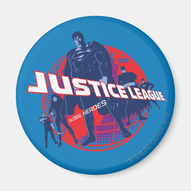 Justice League Global Heroes and Globe Magnet (Front)
