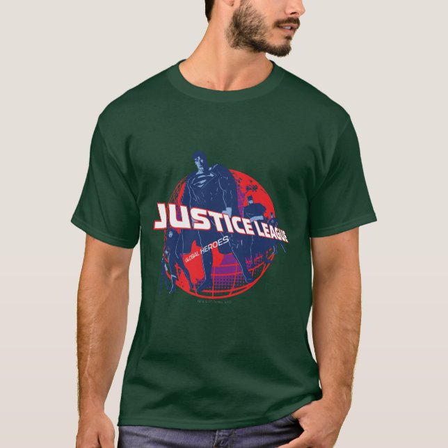 Justice League Global Heroes  and Globe T-Shirt (Front)