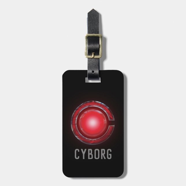Justice League | Glowing Cyborg Symbol Luggage Tag (Front Vertical)
