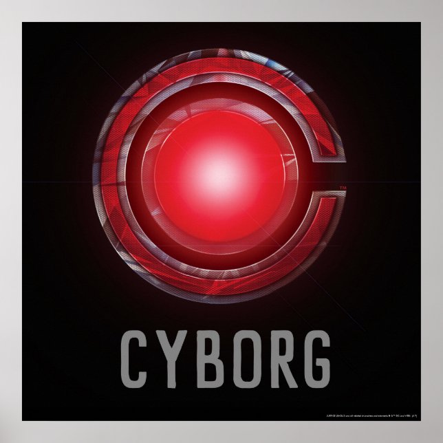 Justice League | Glowing Cyborg Symbol Poster (Front)