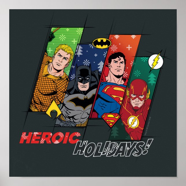 Justice League "Heroic Holidays!" Poster (Front)