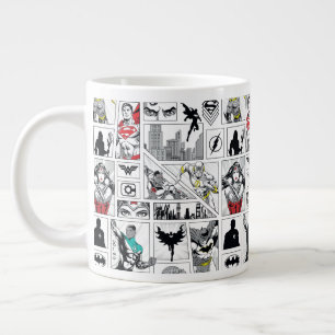 Justice League Heroic Panel Pattern Large Coffee Mug