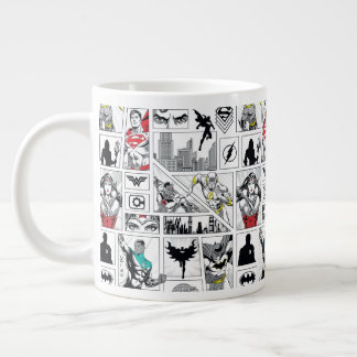 Justice League Heroic Panel Pattern Large Coffee Mug