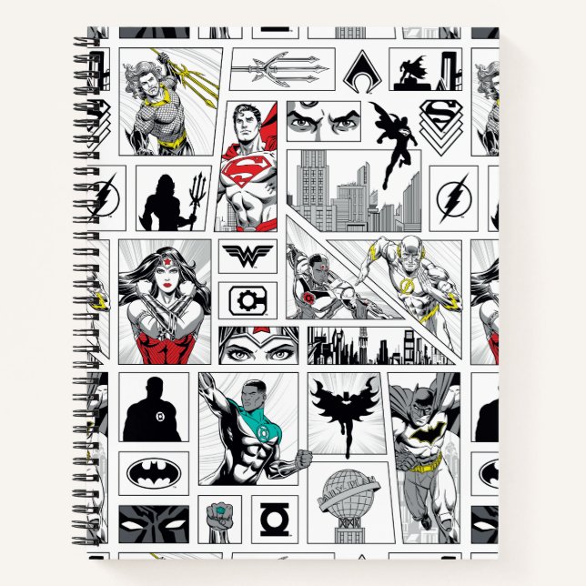 Justice League Heroic Panel Pattern Notebook (Front)