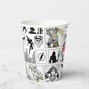 Justice League Heroic Panel Pattern Paper Cups