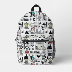Justice League Heroic Panel Pattern Printed Backpack