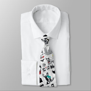Justice League Heroic Panel Pattern Tie