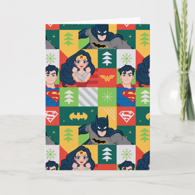 Justice League Holiday Collage Card (Front)