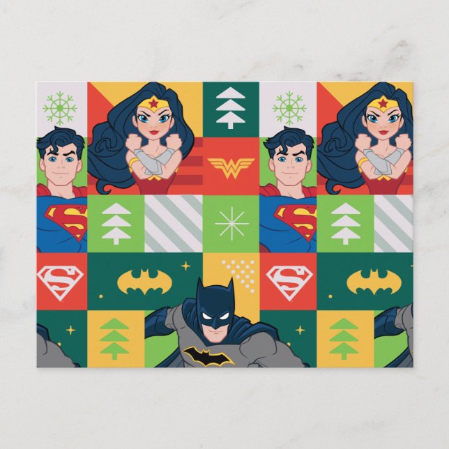 Justice League Holiday Collage Postcard (Front)