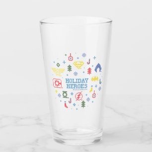 Justice League "Holiday Heroes" Faux Cross-Stitch Glass