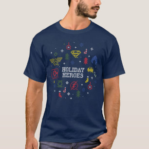 Justice League "Holiday Heroes" Faux Cross-Stitch T-Shirt