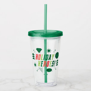 Justice League Holiday Heroes Graphic Acrylic Tumbler
