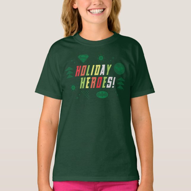 Justice League Holiday Heroes Graphic T-Shirt (Front)