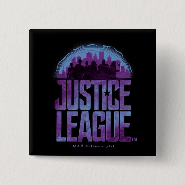 Justice League | Justice League City Silhouette 15 Cm Square Badge (Front)