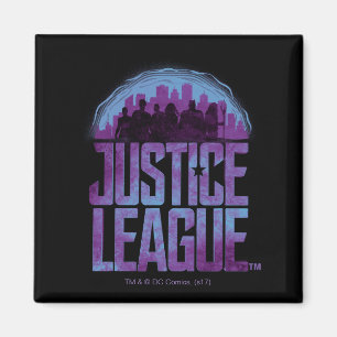 Justice League   Justice League City Silhouette Magnet