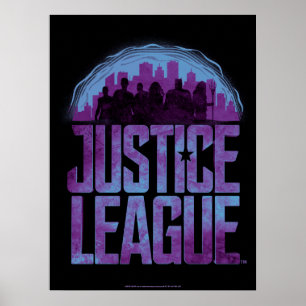 Justice League Justice League City Silhouette Poster