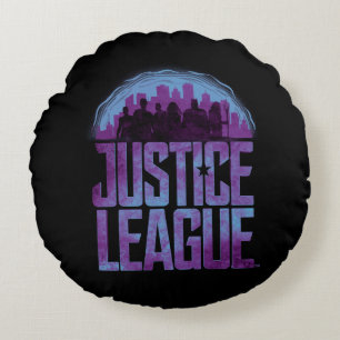 Justice League   Justice League City Silhouette Round Cushion