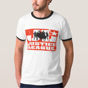 Justice League Logo and Character Silhouettes T-Shirt