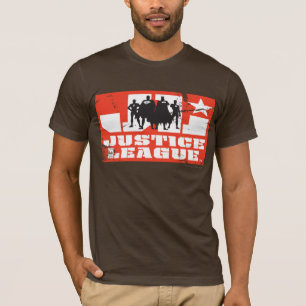 Justice League Logo and Character Silhouettes T-Shirt
