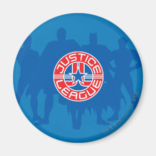 Justice League Logo and Solid Character Background Magnet