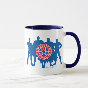 Justice League Logo and Solid Character Background Mug