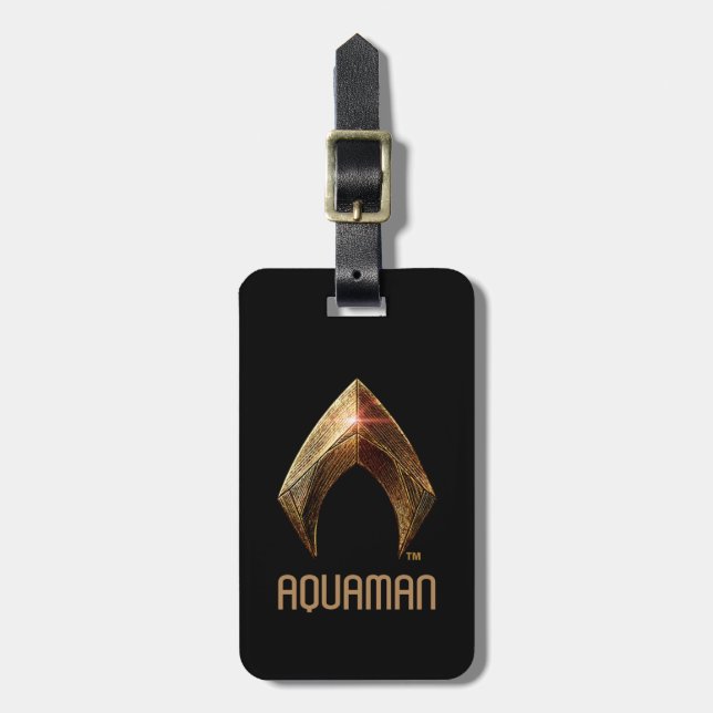 Justice League | Metallic Aquaman Symbol Luggage Tag (Front Vertical)