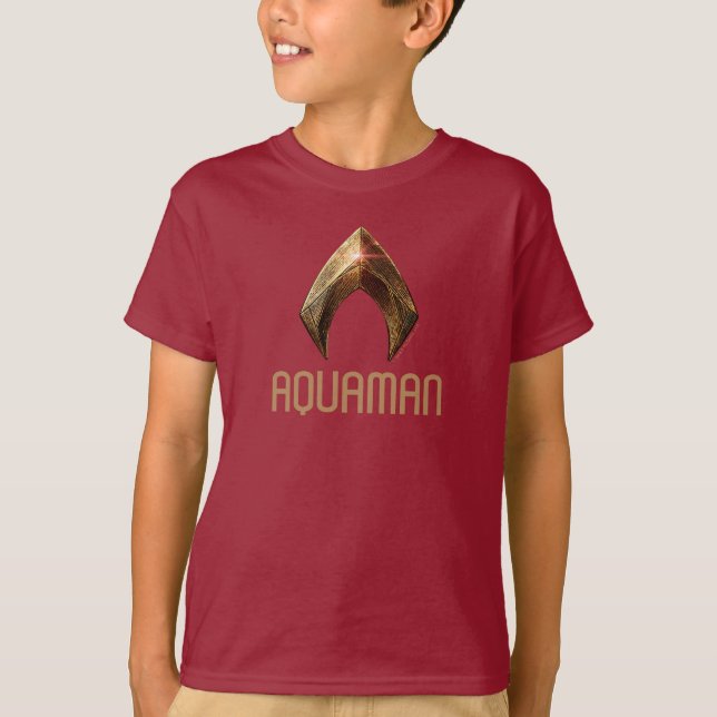 Justice League | Metallic Aquaman Symbol T-Shirt (Front)