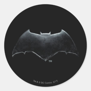 Justice League   Metallic Batman Symbol Classic Round Sticker