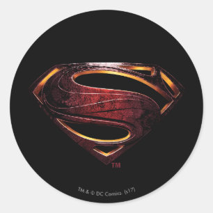 Justice League   Metallic Superman Symbol Classic Round Sticker